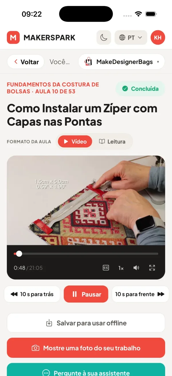 The same lesson in Portuguese